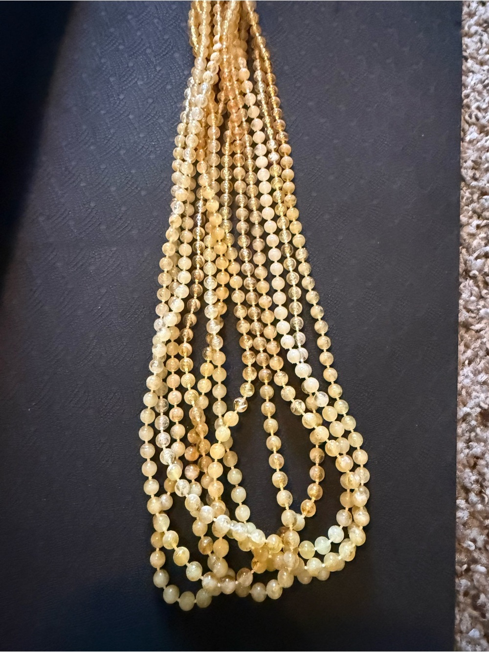 Gold-Tone Beaded Women's Necklace - Multi-Strand Shine 3
